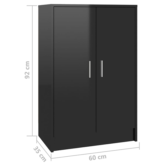Seiji High Gloss Shoe Storage Cabinet With 2 Doors In Black_6