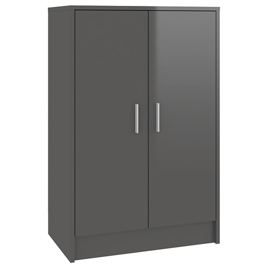 Seiji High Gloss Shoe Storage Cabinet With 2 Doors In Grey_3
