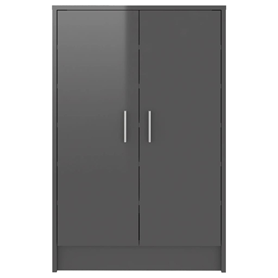 Seiji High Gloss Shoe Storage Cabinet With 2 Doors In Grey_4