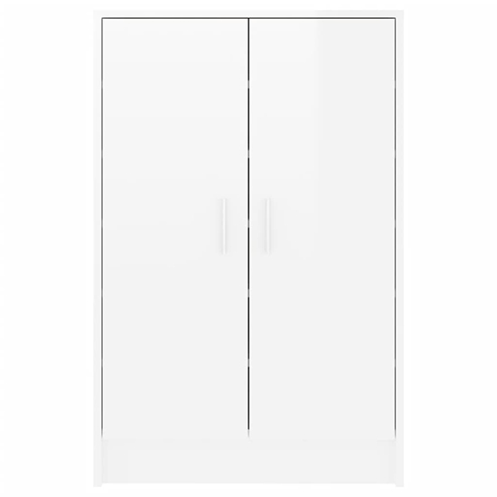 Seiji High Gloss Shoe Storage Cabinet With 2 Doors In White_4