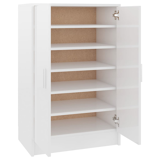 Seiji High Gloss Shoe Storage Cabinet With 2 Doors In White_5