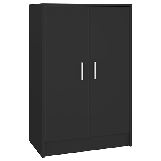 Seiji Wooden Shoe Storage Cabinet With 2 Doors In Black_3