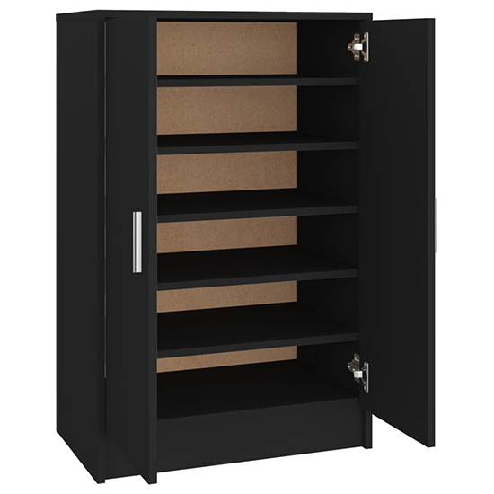 Seiji Wooden Shoe Storage Cabinet With 2 Doors In Black_5
