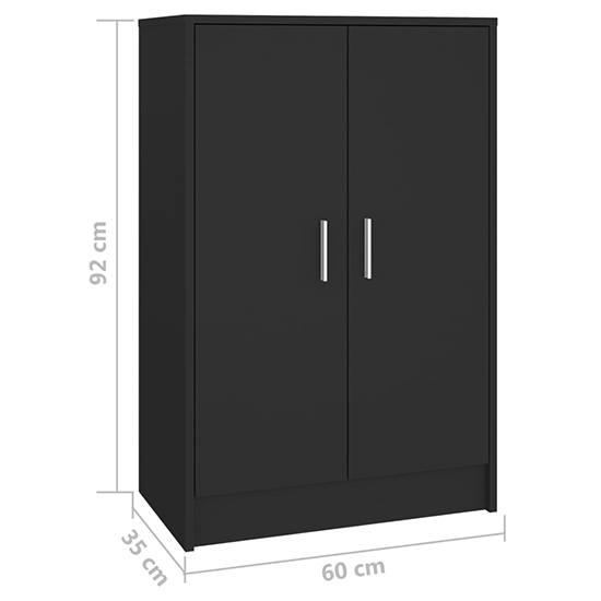 Seiji Wooden Shoe Storage Cabinet With 2 Doors In Black_6