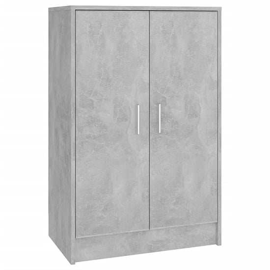 Seiji Wooden Shoe Storage Cabinet With 2 Doors In Concrete Effect