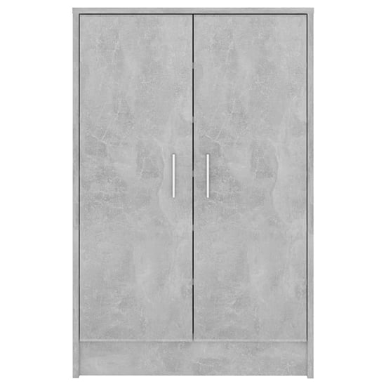 Seiji Wooden Shoe Storage Cabinet With 2 Doors In Concrete Effect