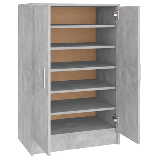 Seiji Wooden Shoe Storage Cabinet With 2 Doors In Concrete Effect