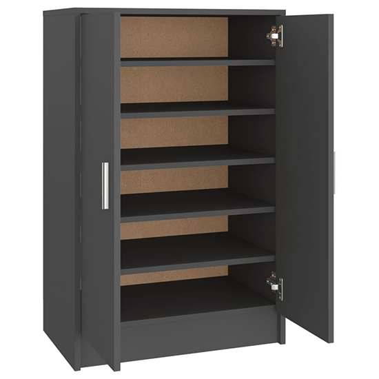 Seiji Wooden Shoe Storage Cabinet With 2 Doors In Grey_5