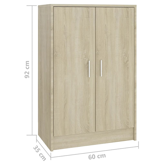 Seiji Wooden Shoe Storage Cabinet With 2 Doors In Sonoma Oak