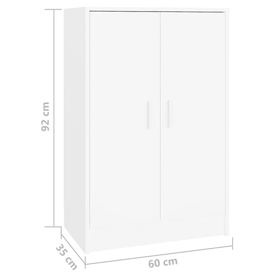 Seiji Wooden Shoe Storage Cabinet With 2 Doors In White_6