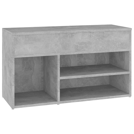 Seim Wooden Shoe Storage Bench With 2 Shelves In Concrete Effect_3