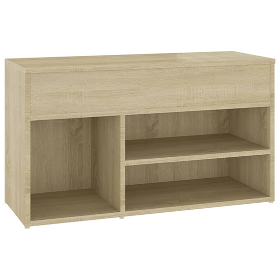 Seim Wooden Shoe Storage Bench With 2 Shelves In Sonoma Oak