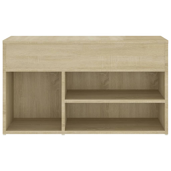 Seim Wooden Shoe Storage Bench With 2 Shelves In Sonoma Oak