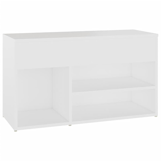 Seim Wooden Shoe Storage Bench With 2 Shelves In White