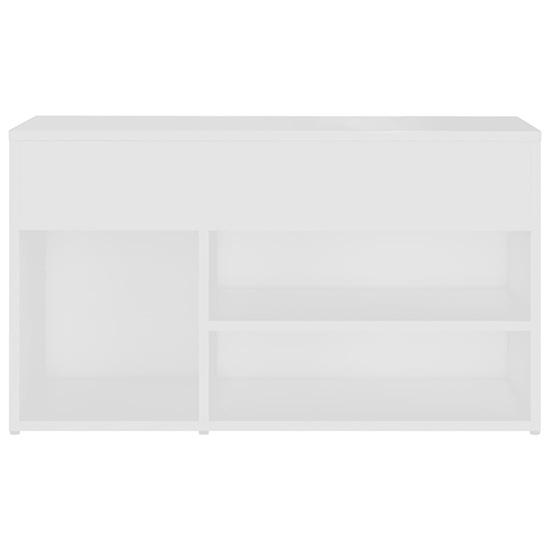 Seim Wooden Shoe Storage Bench With 2 Shelves In White