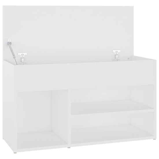 Seim Wooden Shoe Storage Bench With 2 Shelves In White