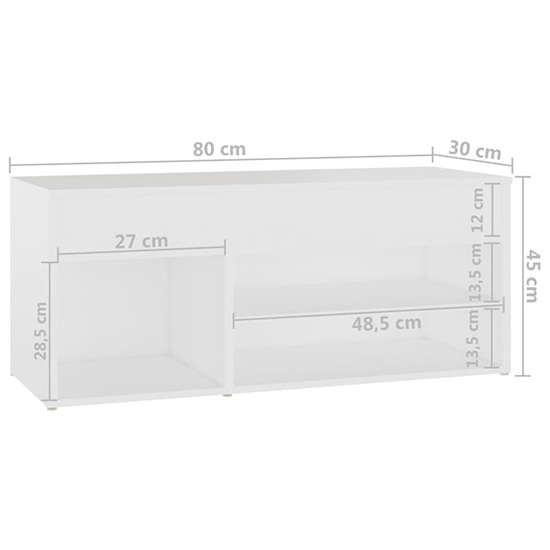 Seim Wooden Shoe Storage Bench With 2 Shelves In White