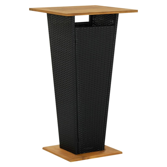 Read more about Selah 60cm wooden top bar table with poly rattan base in black