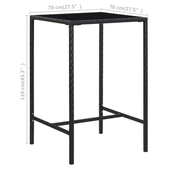 Selah Small Glass Top Bar Table With 2 Bar Chairs In Black_5