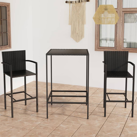 Selah Small Glass Top Bar Table With 2 Bar Chairs In Black_1