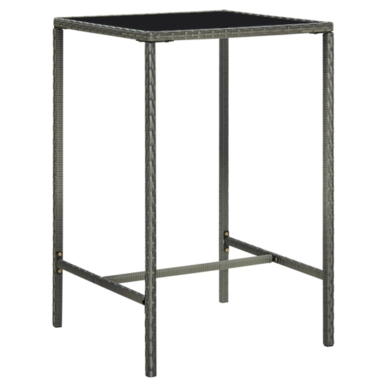 Selah Small Glass Top Bar Table With 4 Bar Chairs In Grey