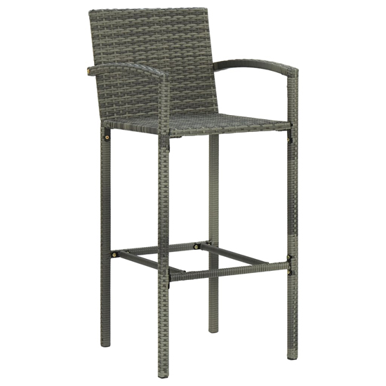 Selah Small Glass Top Bar Table With 4 Bar Chairs In Grey
