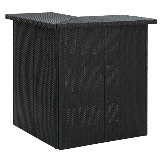 Product photograph of Selah Corner Poly Rattan Garden Bar Table In Black from Furniture in Fashion