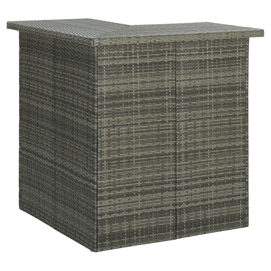 Photo of Selah corner poly rattan garden bar table in grey