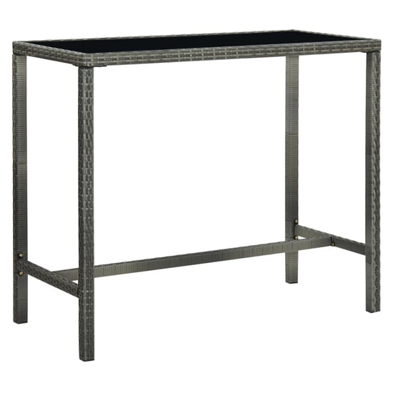 Selah Large Glass Top Bar Table With 4 Audriana Chairs In Grey_2