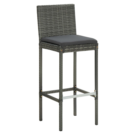 Selah Large Glass Top Bar Table With 4 Audriana Chairs In Grey