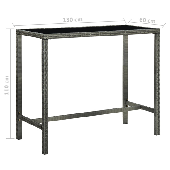 Selah Large Glass Top Bar Table With 4 Audriana Chairs In Grey