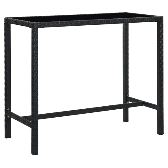 Selah Large Glass Top Bar Table With 4 Avyanna Chairs In Black_3