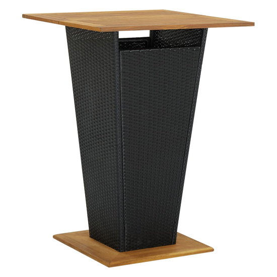 Selah Large Wooden Top Bar Table With 4 Audriana Chairs In Black