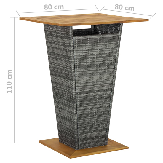 Selah Large Wooden Top Bar Table With 4 Audriana Chairs In Grey