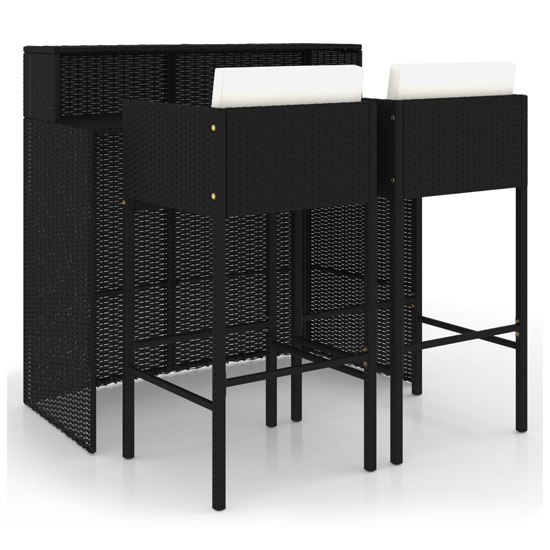 Selah Poly Rattan Bar Table With 2 Avyanna Chairs In Black_2