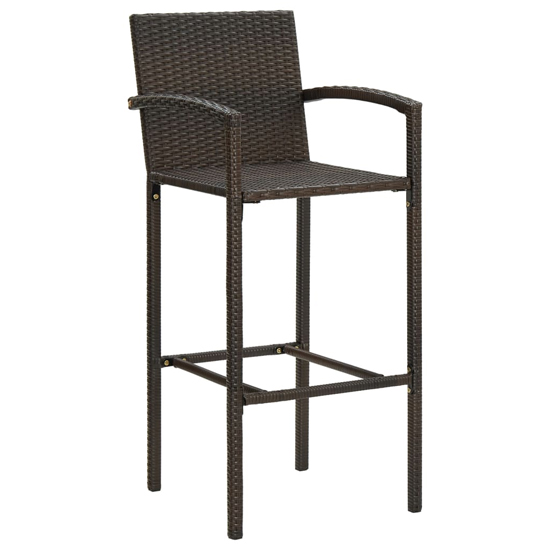 Selah Poly Rattan Bar Table With 2 Bar Chairs In Brown_4