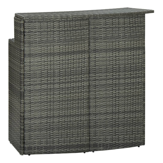 Selah Poly Rattan Bar Table With 4 Audriana Chairs In Grey