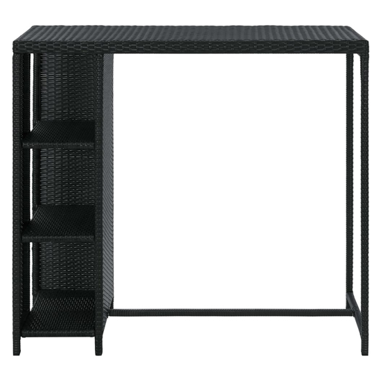 Selah Poly Rattan Bar Table With Storage Rack In Black