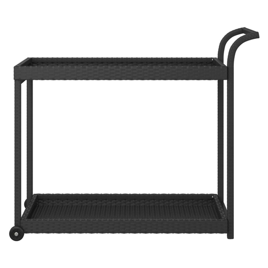 Selah Poly Rattan Drinks Trolley With 2 Shelves In Black