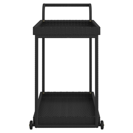 Selah Poly Rattan Drinks Trolley With 2 Shelves In Black