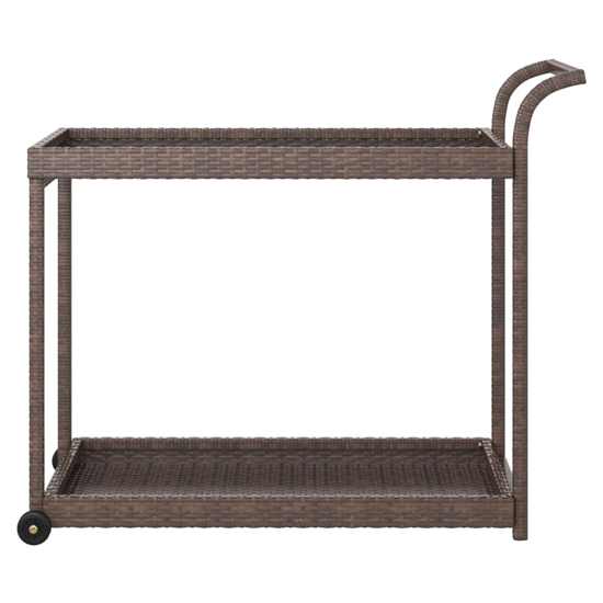 Selah Poly Rattan Drinks Trolley With 2 Shelves In Brown