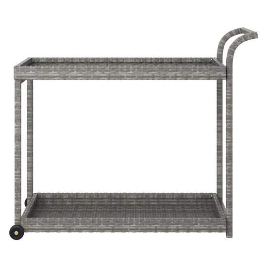 Selah Poly Rattan Drinks Trolley With 2 Shelves In Grey
