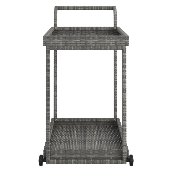 Selah Poly Rattan Drinks Trolley With 2 Shelves In Grey