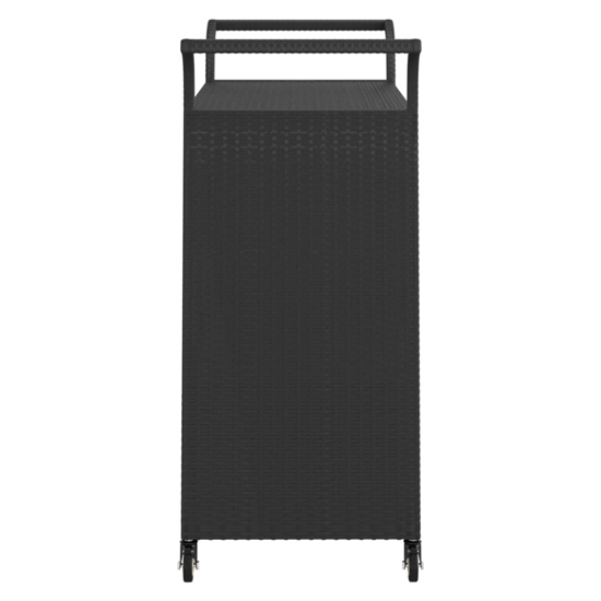 Selah Poly Rattan Drinks Trolley With Drawer In Black