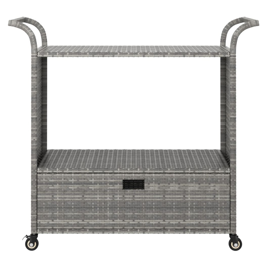 Selah Poly Rattan Drinks Trolley With Drawer In Grey