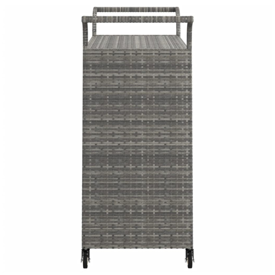 Selah Poly Rattan Drinks Trolley With Drawer In Grey