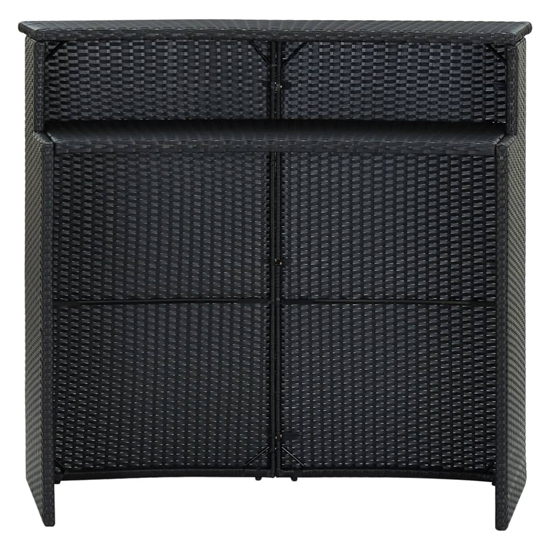 Selah Poly Rattan Garden Bar Table In Black