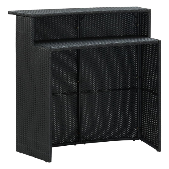Selah Poly Rattan Garden Bar Table In Black