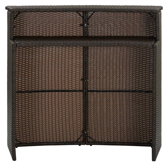 Selah Poly Rattan Garden Bar Table In Brown