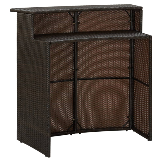 Selah Poly Rattan Garden Bar Table In Brown